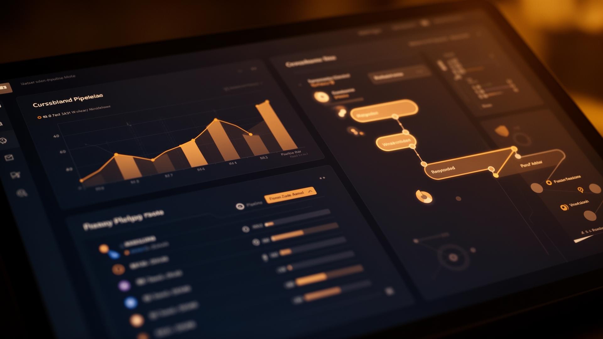 Dashboard CRM cu pipeline de vânzări